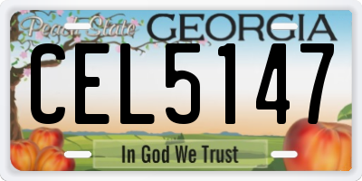 GA license plate CEL5147