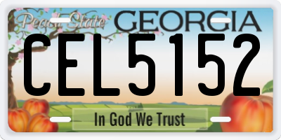 GA license plate CEL5152