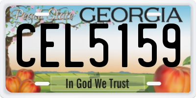 GA license plate CEL5159
