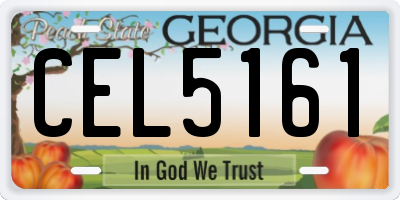 GA license plate CEL5161