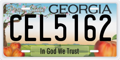 GA license plate CEL5162