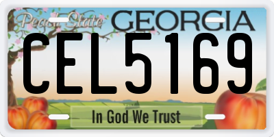 GA license plate CEL5169