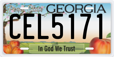GA license plate CEL5171