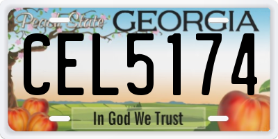 GA license plate CEL5174