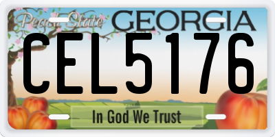 GA license plate CEL5176