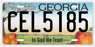 GA license plate CEL5185