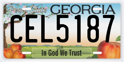 GA license plate CEL5187