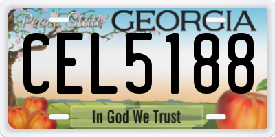 GA license plate CEL5188
