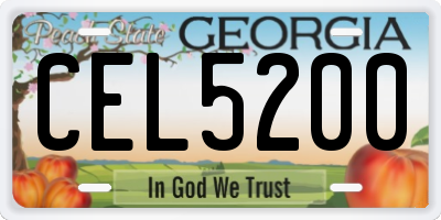 GA license plate CEL5200