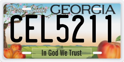 GA license plate CEL5211