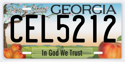 GA license plate CEL5212