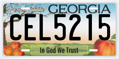 GA license plate CEL5215