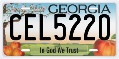 GA license plate CEL5220