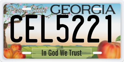 GA license plate CEL5221
