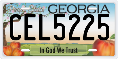 GA license plate CEL5225