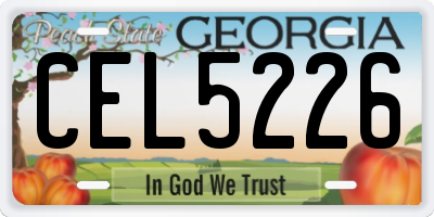 GA license plate CEL5226