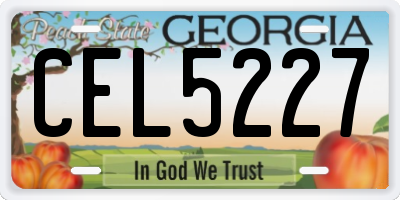 GA license plate CEL5227