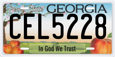 GA license plate CEL5228