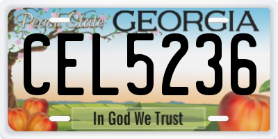 GA license plate CEL5236