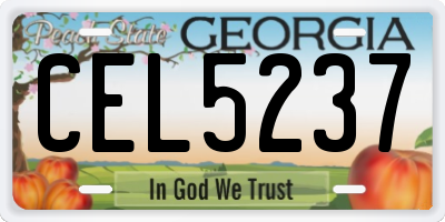 GA license plate CEL5237