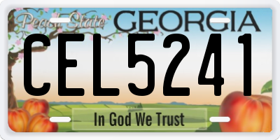 GA license plate CEL5241
