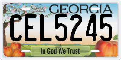 GA license plate CEL5245