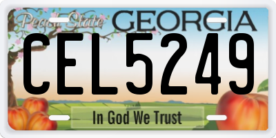 GA license plate CEL5249