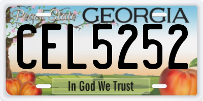 GA license plate CEL5252
