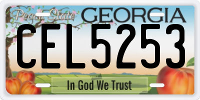 GA license plate CEL5253