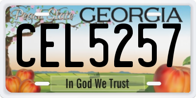 GA license plate CEL5257