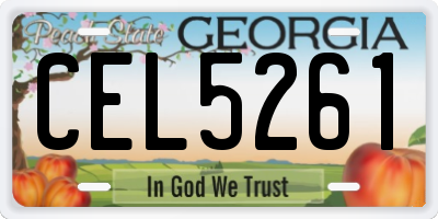 GA license plate CEL5261