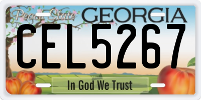 GA license plate CEL5267