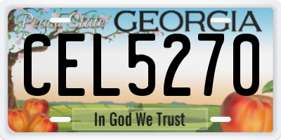 GA license plate CEL5270