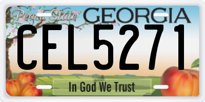 GA license plate CEL5271