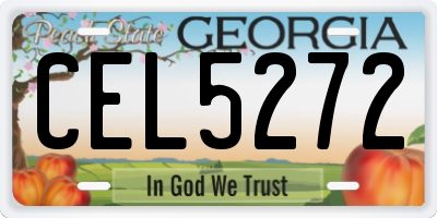 GA license plate CEL5272