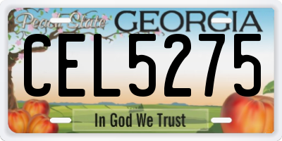 GA license plate CEL5275