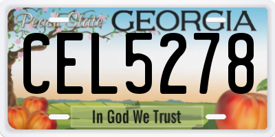 GA license plate CEL5278