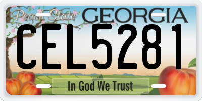 GA license plate CEL5281