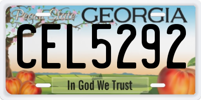 GA license plate CEL5292