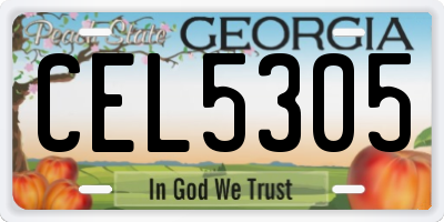 GA license plate CEL5305