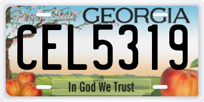 GA license plate CEL5319