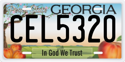 GA license plate CEL5320