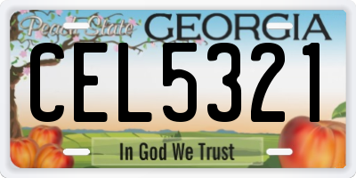 GA license plate CEL5321