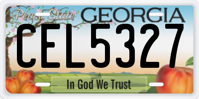 GA license plate CEL5327