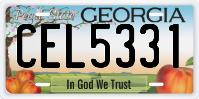 GA license plate CEL5331