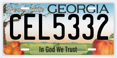 GA license plate CEL5332