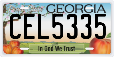 GA license plate CEL5335