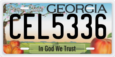 GA license plate CEL5336