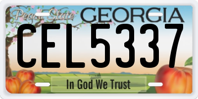 GA license plate CEL5337