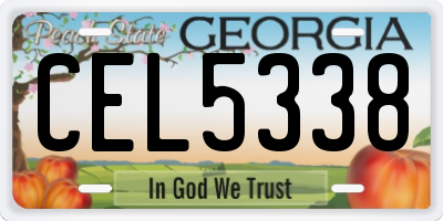 GA license plate CEL5338